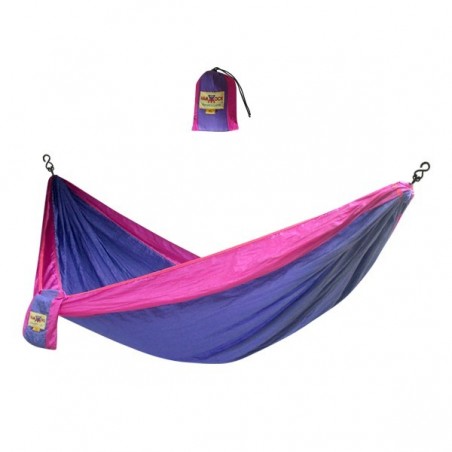 Hamac parachute double violet et rose