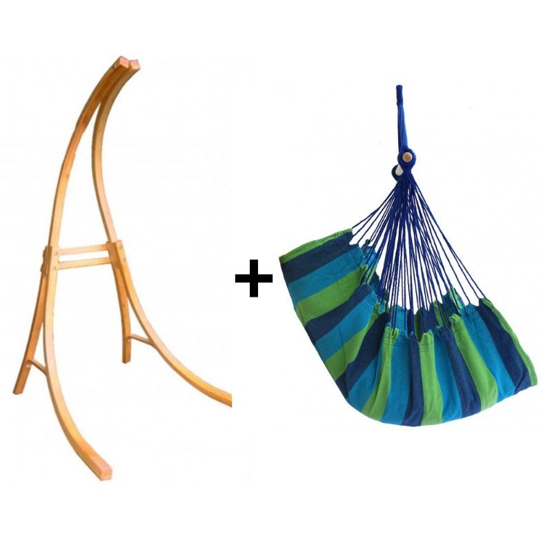 Support chaise bois avec fauteuil suspendu