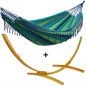 Ensemble support bois avec hamac franges Chelles