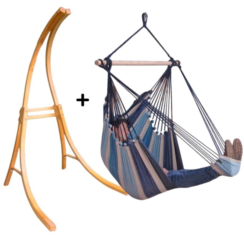 Support chaise bois avec fauteuil suspendu géant Saint Malo