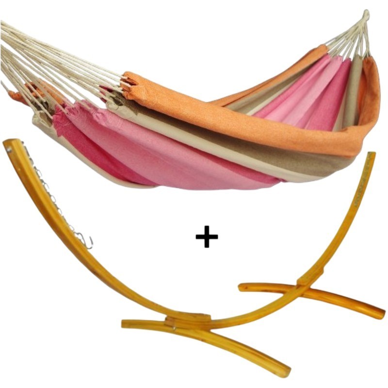 Hamac simple cancun avec son pied en bois de mélèze