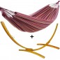 Hamac simple Monaco avec son pied en bois de mélèze Hamac simple Monaco avec son pied en bois de mélèze