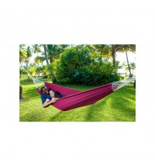 support bois avec hamac double Brésil bordeaux