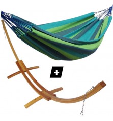 Hamac simple Marseille sur support double en bois