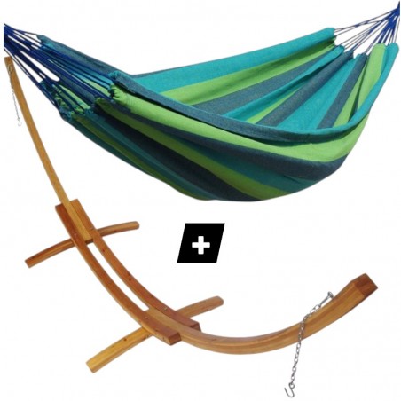 Hamac simple Marseille sur support double en bois