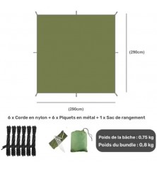 Toit XXL vert armé pour hamac