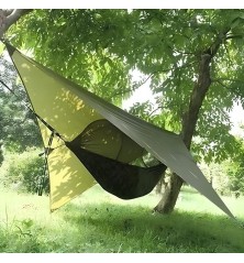 Toit XXL militaire vert armé pour hamac parachute