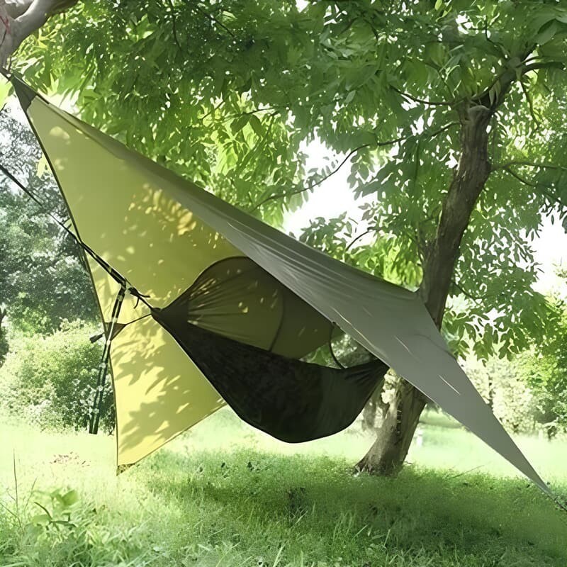Toit XXL militaire vert armé pour hamac