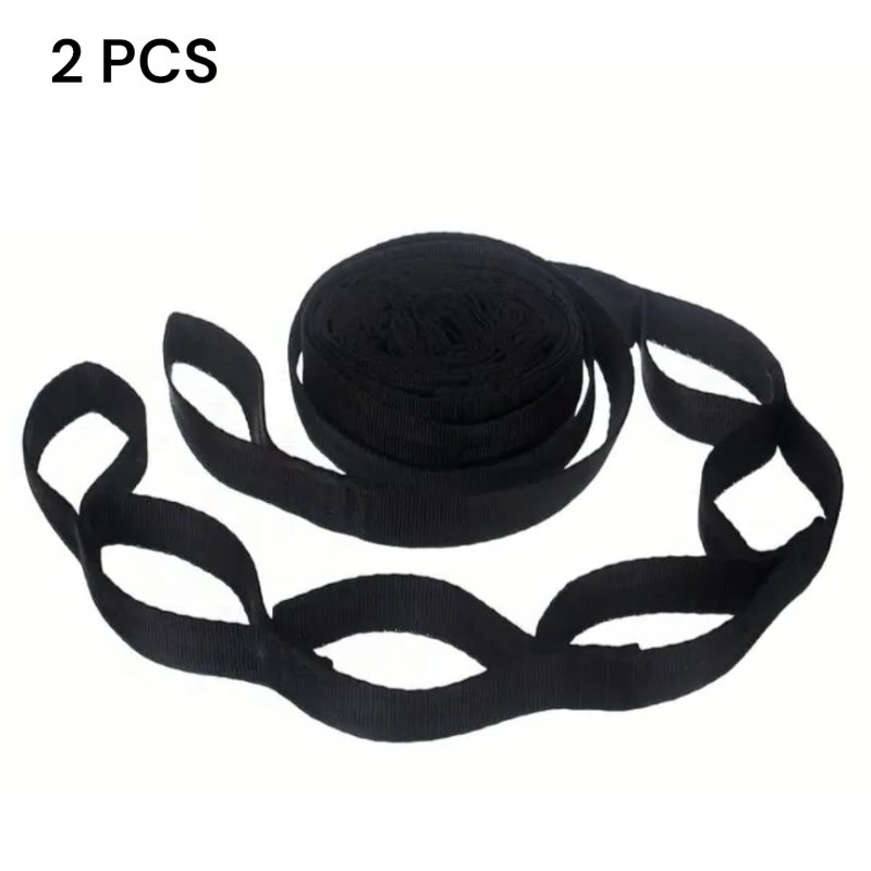 Sangles d'accroche 2 pièces noires pour hamac