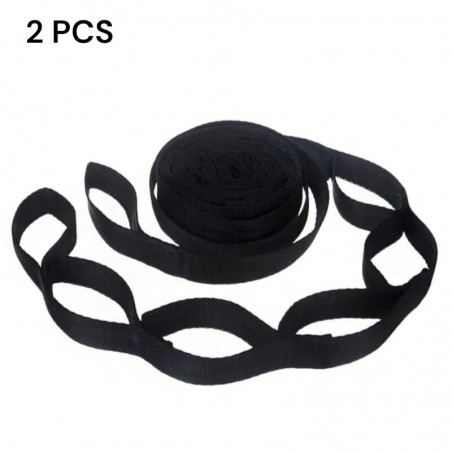 Sangles d'accroche 2 pièces noires pour hamac