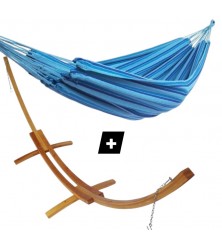Hamac simple océan sur support double en bois