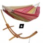 Hamac simple Jaune Madrid sur support double en bois