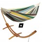 Hamac simple Eymet sur support double en bois