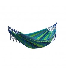 Hamac franges Chelles avec support double en bois