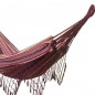 Hamac frange confort violet avec support double en bois Hamac frange confort violet avec support double en bois