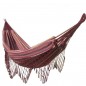 Hamac frange confort violet avec support double en bois Hamac frange confort violet avec support double en bois
