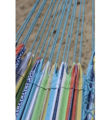 tissu Hamacs double franges Dortmund bleu