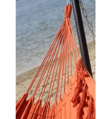 tissu Hamac duo a Pompons orange
