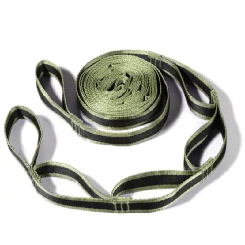Une sangle d'accroche noire et verte Une sangle d'accroche noire et verte