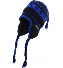 Bonnet népalais en laine de l’Himalaya bleu