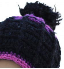 Bonnet népalais ski pompon violet