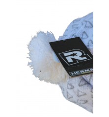 Bonnet casquette blanc herman pompons