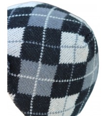 bonnet casquette à Carreaux gris noir