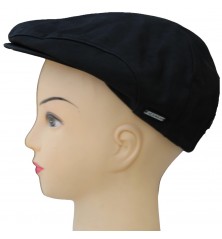 Béret en cuir noir Herman authentique