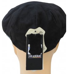 Béret en cuir noir Herman