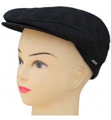 Béret en cuir noir Herman