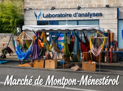Hamac Montpon-Ménestérol : Mon stand au rendez-vous du marché de mercredi